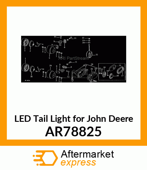 LAMP,TAIL,WITH NUT AND WASHER AR78825