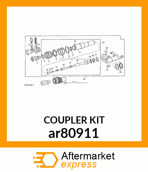 QUICK COUPLER KIT, RECEPTACLE KIT ar80911