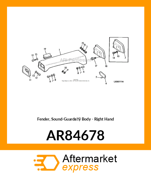 RH Rear Fender for SGB for 50 AR84678