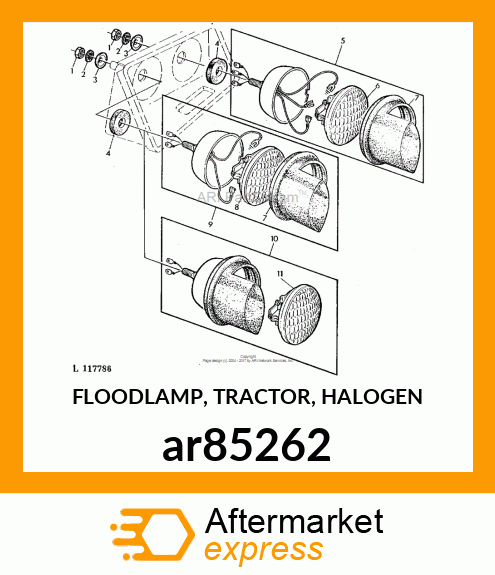 FLOODLAMP, TRACTOR, HALOGEN ar85262