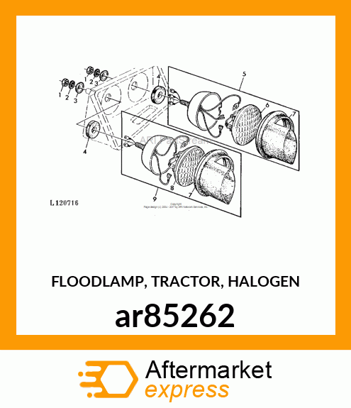 FLOODLAMP, TRACTOR, HALOGEN ar85262