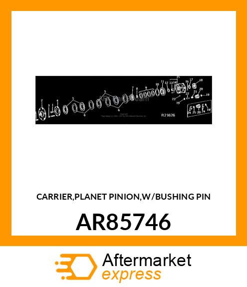CARRIER,PLANET PINION,W/BUSHING PIN AR85746