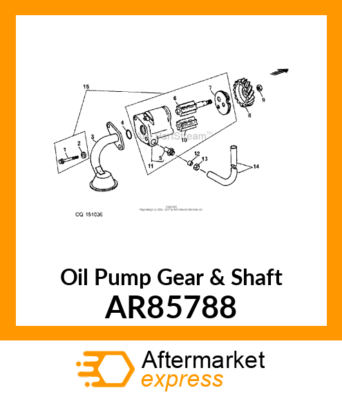 SHAFT,OIL PUMP DRIVE WITH GEAR AR85788