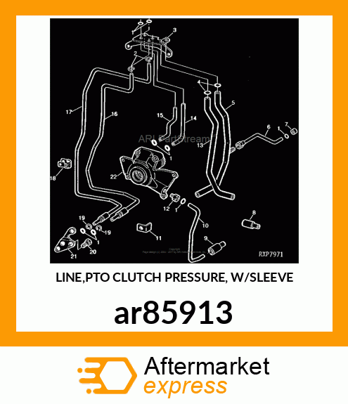 LINE,PTO CLUTCH PRESSURE, W/SLEEVE ar85913