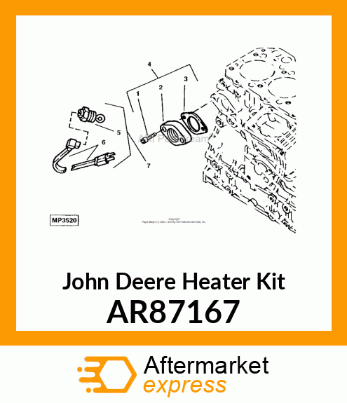 FIELD INSTALLATION KIT, COOLANT HEA AR87167