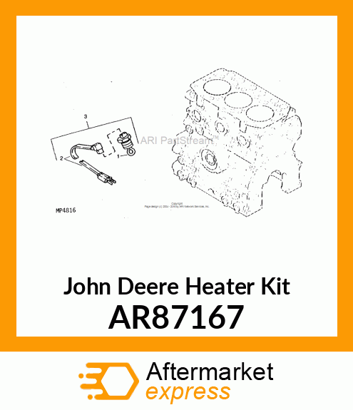 FIELD INSTALLATION KIT, COOLANT HEA AR87167