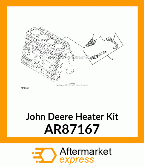 FIELD INSTALLATION KIT, COOLANT HEA AR87167