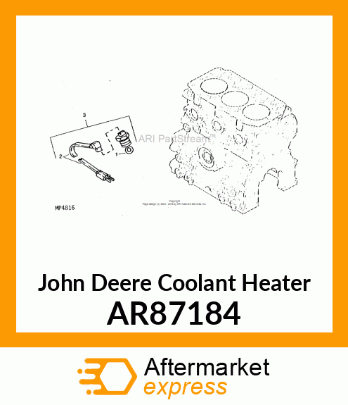 HEATER, ENGINE COOLANT AR87184