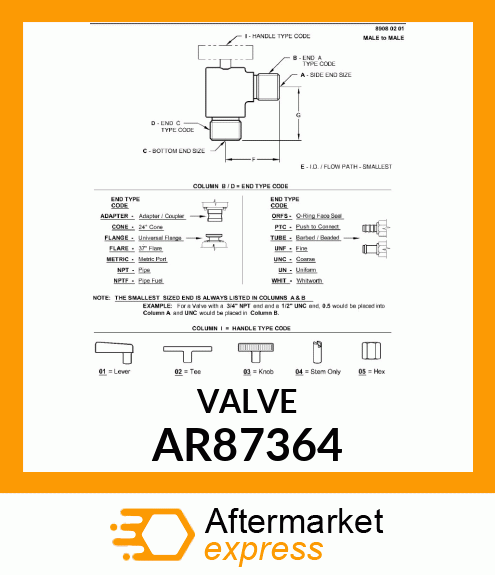 VALVE, SHUT AR87364