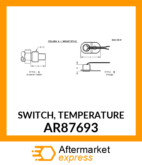 SWITCH, TEMPERATURE AR87693