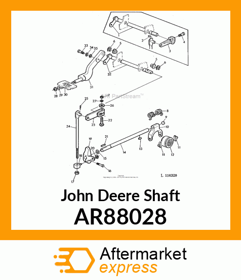 SHAFT,DIFF LOCK PEDAL,W/PLATE AR88028