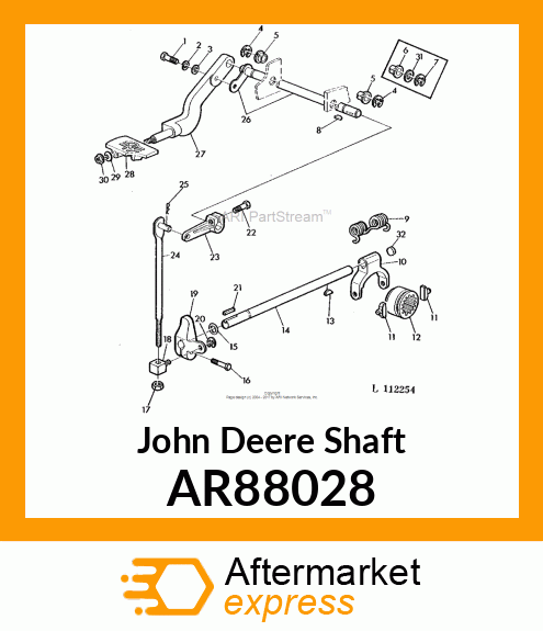 SHAFT,DIFF LOCK PEDAL,W/PLATE AR88028