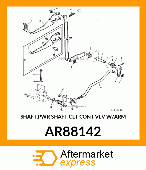 SHAFT,PWR SHAFT CLT CONT VLV W/ARM AR88142