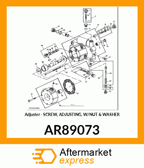 Adjuster - SCREW, ADJUSTING, W/NUT & WASHER AR89073