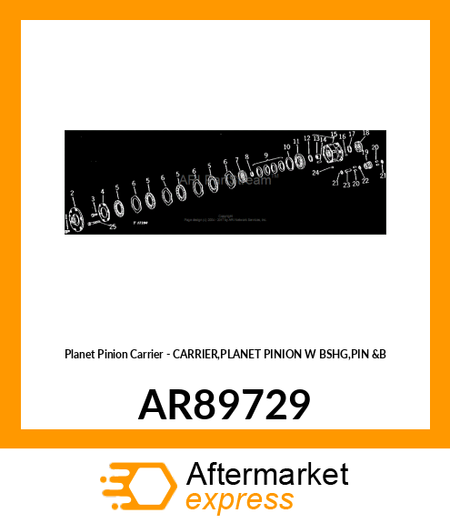 Planet Pinion Carrier AR89729