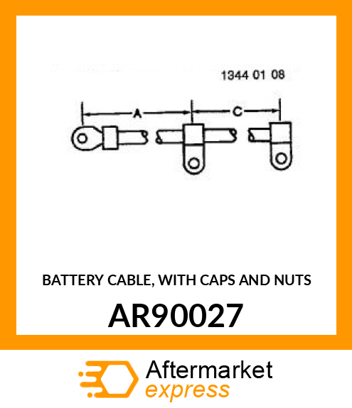 BATTERY CABLE, WITH CAPS AND NUTS AR90027