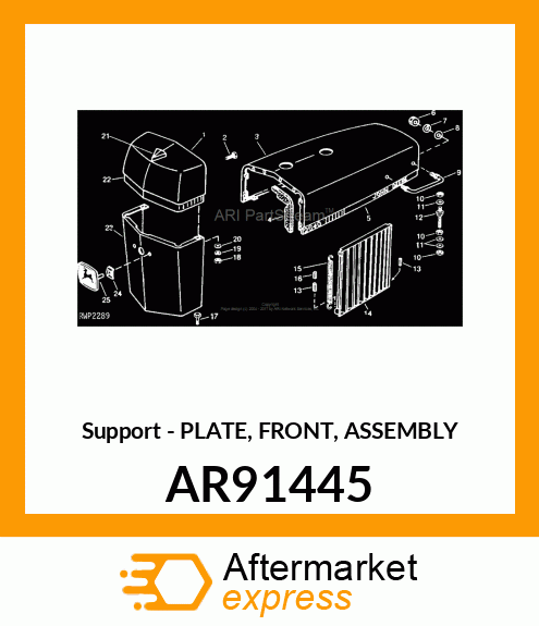 Support - PLATE, FRONT, ASSEMBLY AR91445