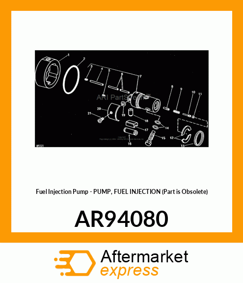 Fuel Injection Pump - PUMP, FUEL INJECTION (Part is Obsolete) AR94080