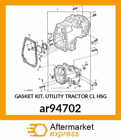 GASKET KIT, UTILITY TRACTOR CL HSG ar94702