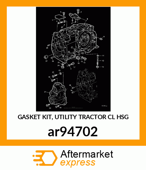 GASKET KIT, UTILITY TRACTOR CL HSG ar94702