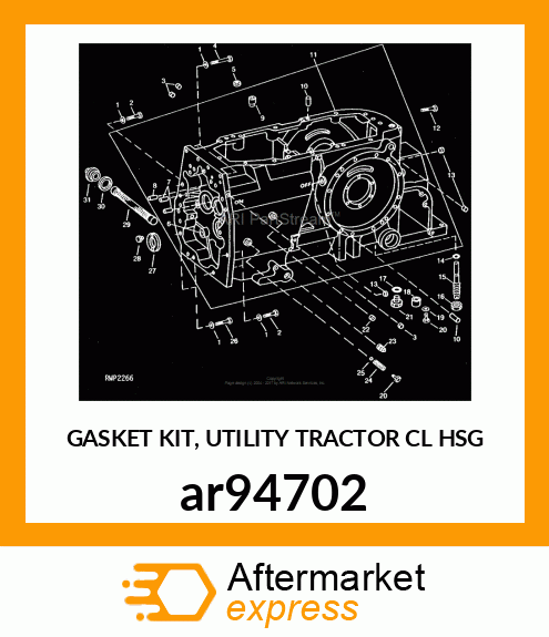 GASKET KIT, UTILITY TRACTOR CL HSG ar94702