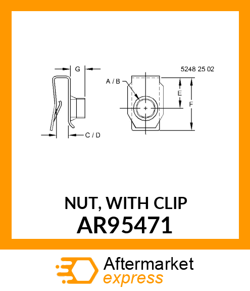 NUT, WITH CLIP AR95471