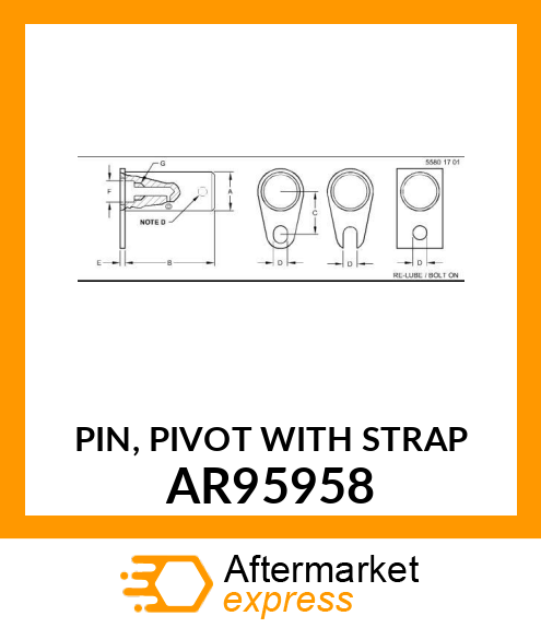 PIN, PIVOT WITH STRAP AR95958