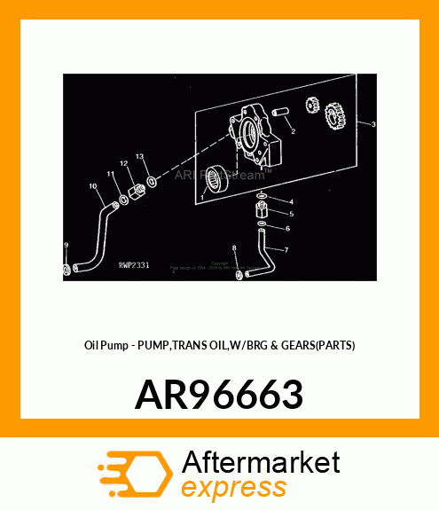 Oil Pump - PUMP,TRANS OIL,W/BRG & GEARS(PARTS) AR96663