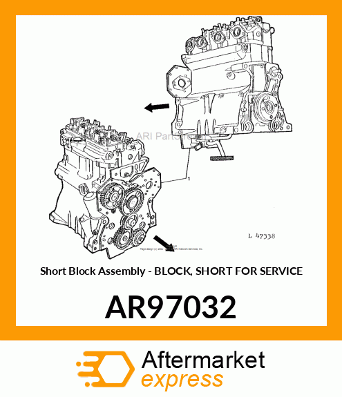 Short Block Assembly - BLOCK, SHORT FOR SERVICE AR97032