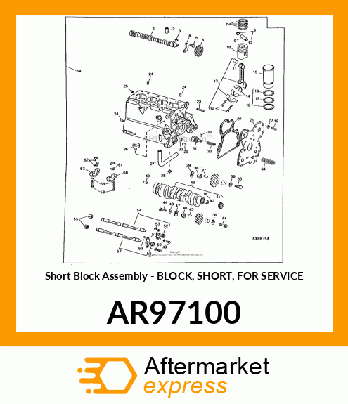 Short Block Assembly - BLOCK, SHORT, FOR SERVICE AR97100