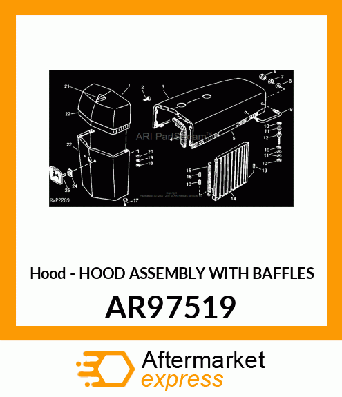 Hood - HOOD ASSEMBLY WITH BAFFLES AR97519