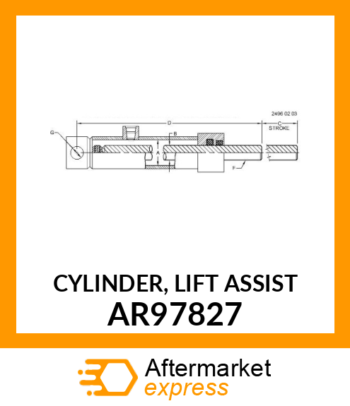 CYLINDER, LIFT ASSIST AR97827