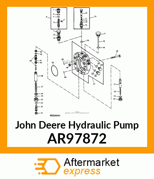 PUMP,HYD,ASSM 40CM3 J PORTS MOD EA1 AR97872