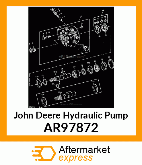 PUMP,HYD,ASSM 40CM3 J PORTS MOD EA1 AR97872