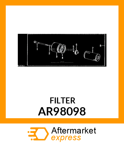 ELEMENT, OIL FILTER AR98098