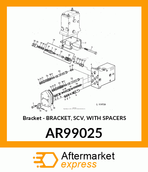 Bracket - BRACKET, SCV, WITH SPACERS AR99025