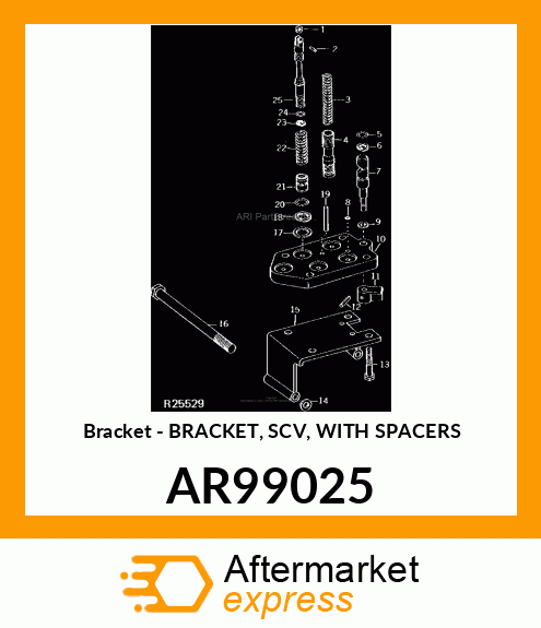 Bracket - BRACKET, SCV, WITH SPACERS AR99025