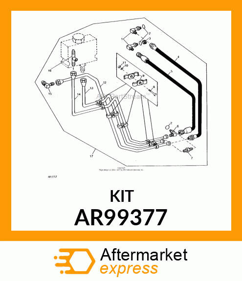 Oil Line - KIT,OIL LINE FOR POWER STEERING OR AR99377