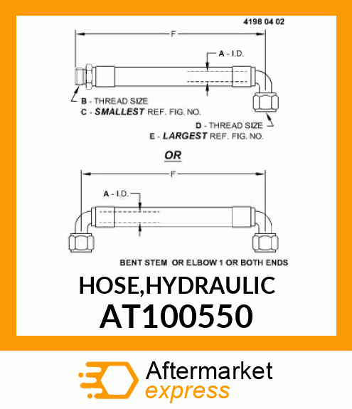 HOSE,HYDRAULIC AT100550