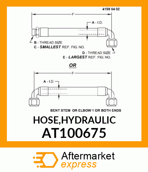 HOSE,HYDRAULIC AT100675