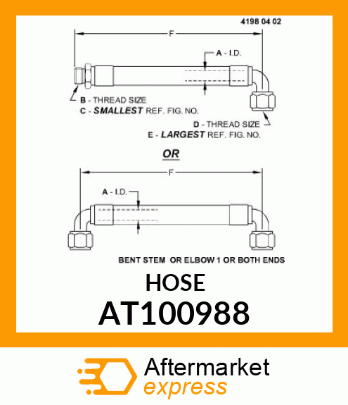 HOSE,HYDRAULIC AT100988