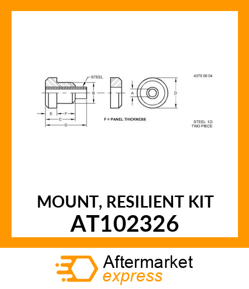 MOUNT, RESILIENT KIT AT102326