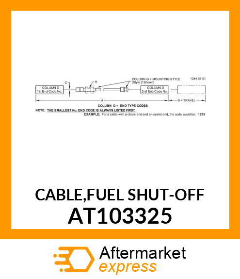 CABLE,FUEL SHUT AT103325