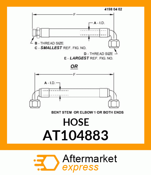 HOSE,HYDRAULIC AT104883