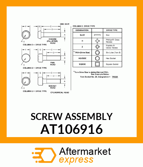 SCREW ASSEMBLY AT106916