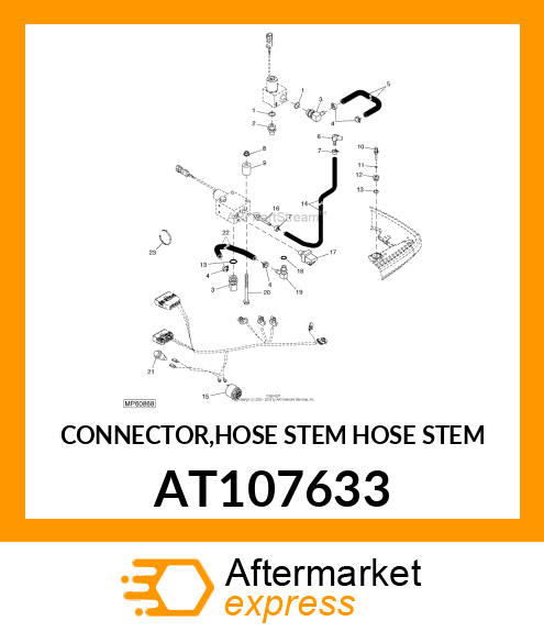 CONNECTOR,HOSE STEM HOSE STEM AT107633