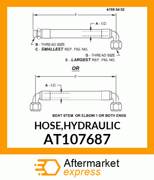 HOSE,HYDRAULIC AT107687