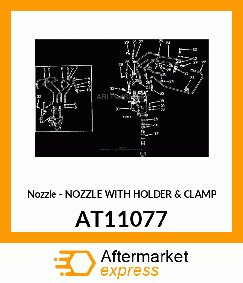 Nozzle - NOZZLE WITH HOLDER & CLAMP AT11077