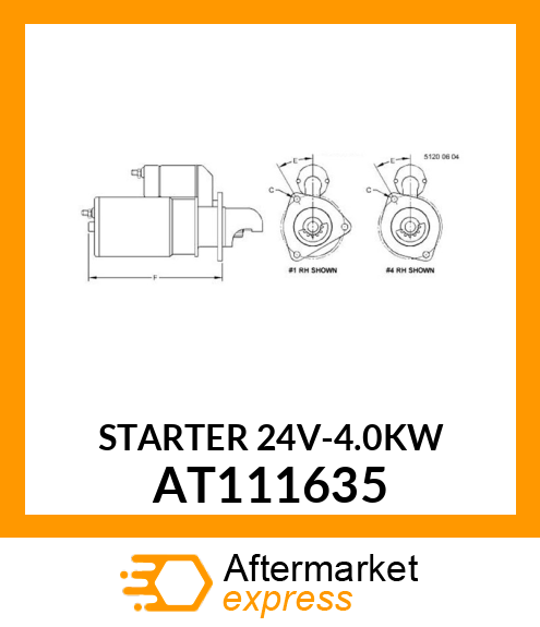 Starter Motor AT111635