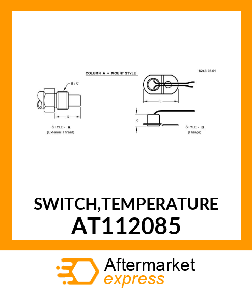 SWITCH,TEMPERATURE AT112085